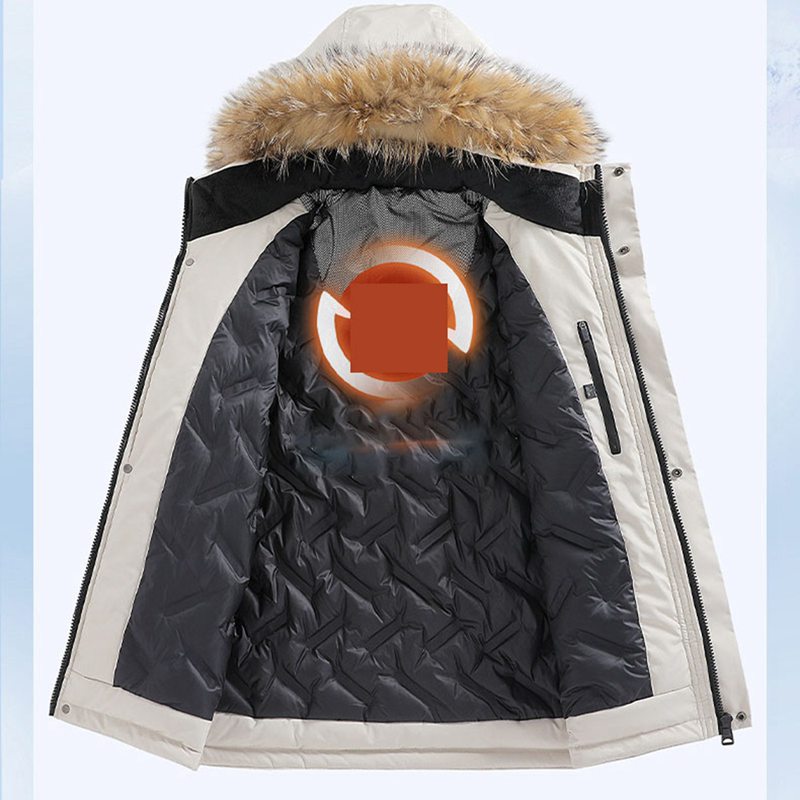 S-7XL ダウンジャケット メンズ アウトドア ダウンコート 登山 無地 ファーフード付き 防風 立ち襟 紳士 ダウンコート フェザー ダウン85 体熱反射 あたたかい 防寒 ライト トレッキング