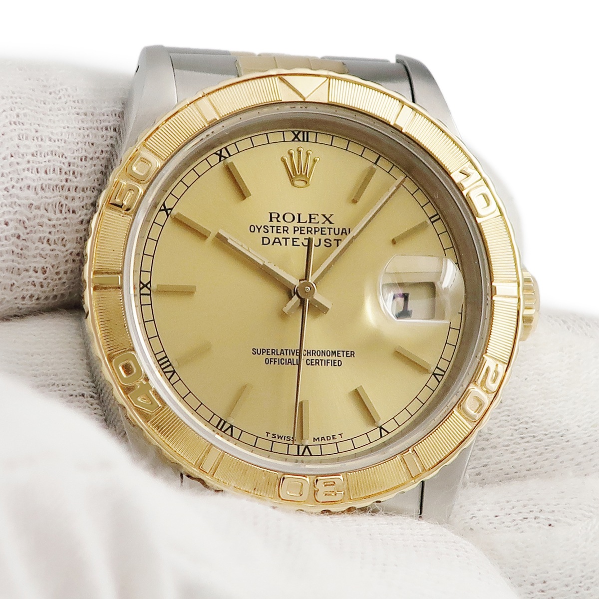 デイトジャスト サンダーバード 16263 自動巻き メンズ E番 K18YG×SS コンビ ゴールド トリチウム 3年保証