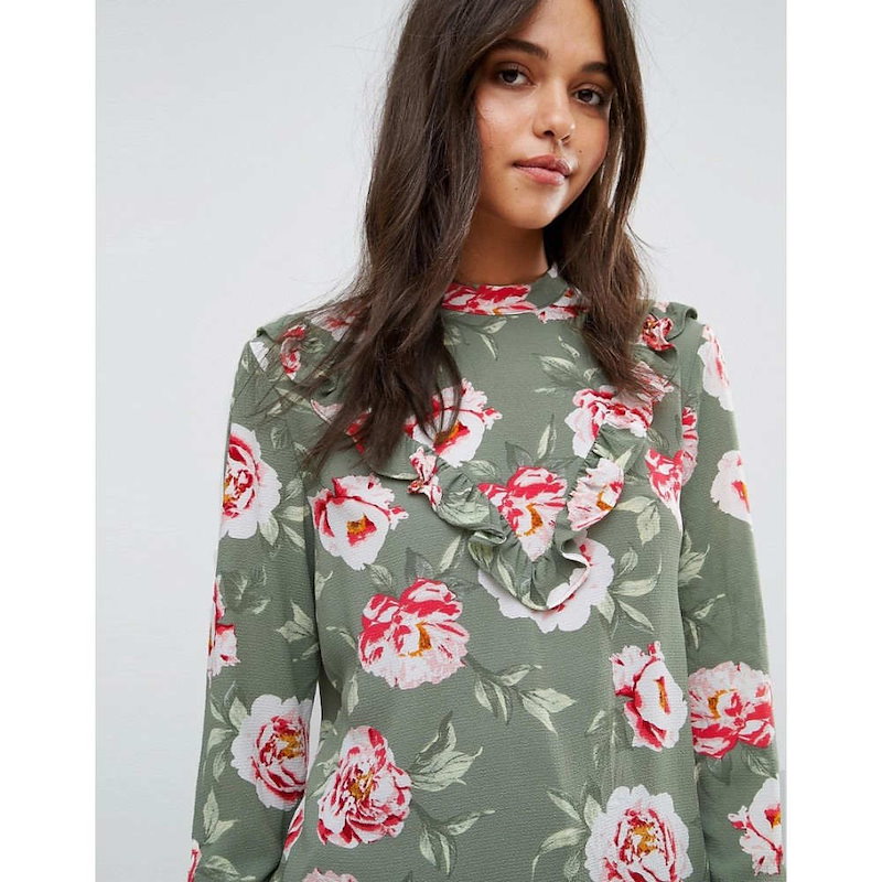 ジェイディーワイ レディース トップス ブラウス・シャツ【JDY Rose Print High Neck Blouse】Seaspray ジェイディーワイ レディース トップス ブラウス・シャツ【JDY Rose Print High Neck Blouse】Seaspray
