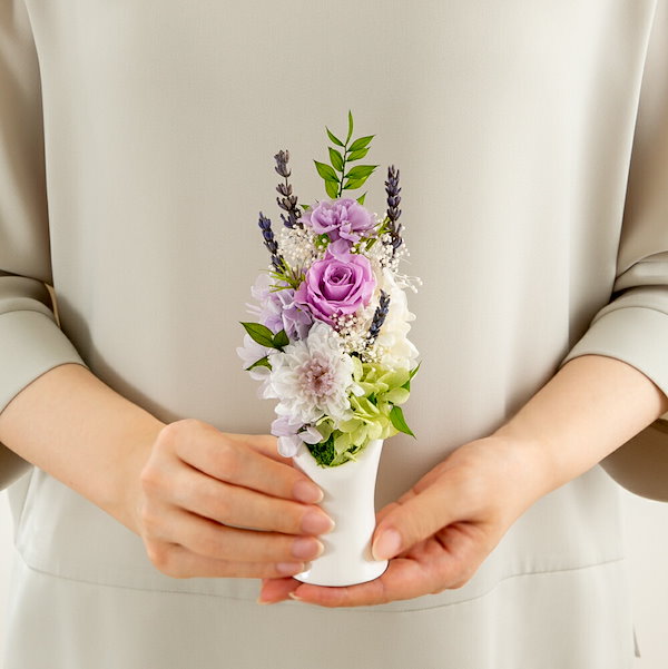 Qoo10] プリザーブドフラワー 仏花 ミニ お盆