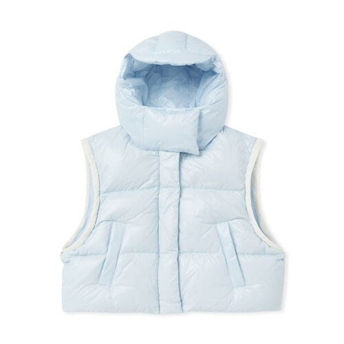 NERDY 公式正規品 womans デタッチャブルスリーブ グロッシー ダウンジャケット Sky Blue 韓国ファッション NERDY 公式正規品 womans デタッチャブルスリーブ グロッシー ダウンジャケット Sky Blue 韓国ファッション