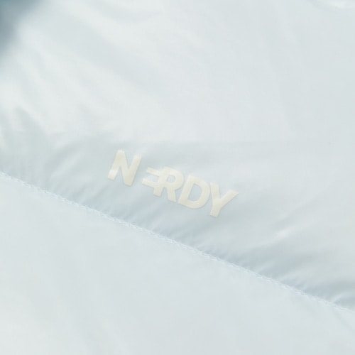 NERDY 公式正規品 womans デタッチャブルスリーブ グロッシー ダウンジャケット Sky Blue 韓国ファッション NERDY 公式正規品 womans デタッチャブルスリーブ グロッシー ダウンジャケット Sky Blue 韓国ファッション