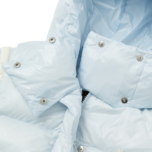 NERDY 公式正規品 womans デタッチャブルスリーブ グロッシー ダウンジャケット Sky Blue 韓国ファッション NERDY 公式正規品 womans デタッチャブルスリーブ グロッシー ダウンジャケット Sky Blue 韓国ファッション