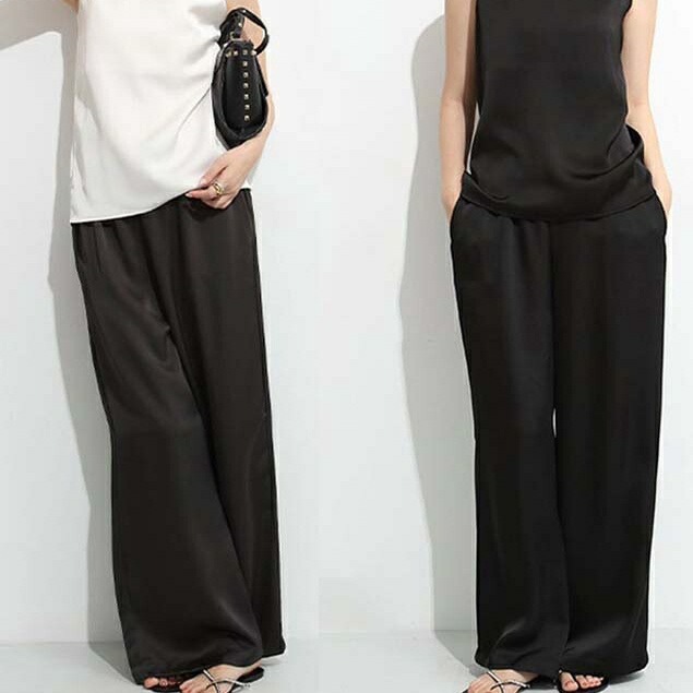 パンツ レディース ロング ワイド 秋 新作韓国風 着痩せ おしゃれ ボトムス