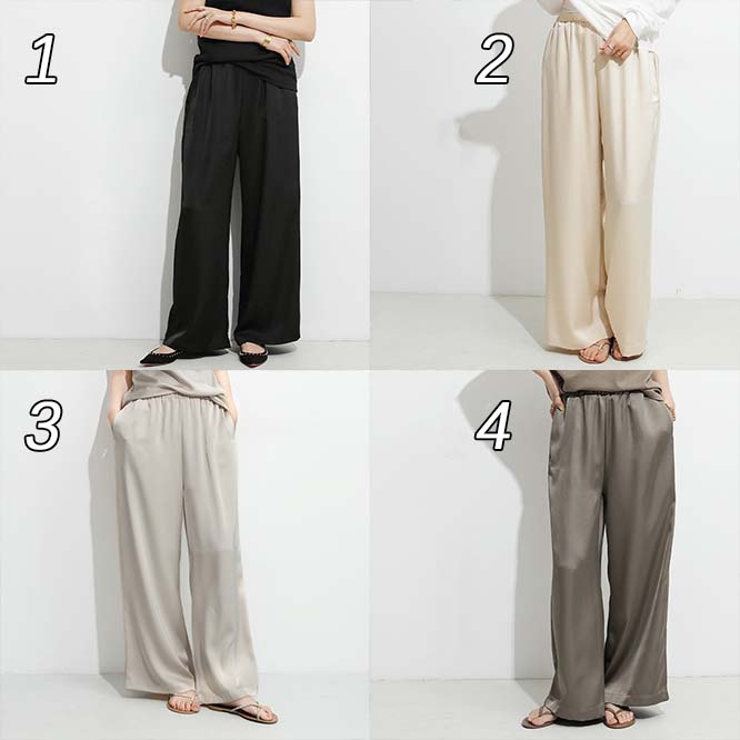 パンツ レディース ロング ワイド 秋 新作韓国風 着痩せ おしゃれ ボトムス