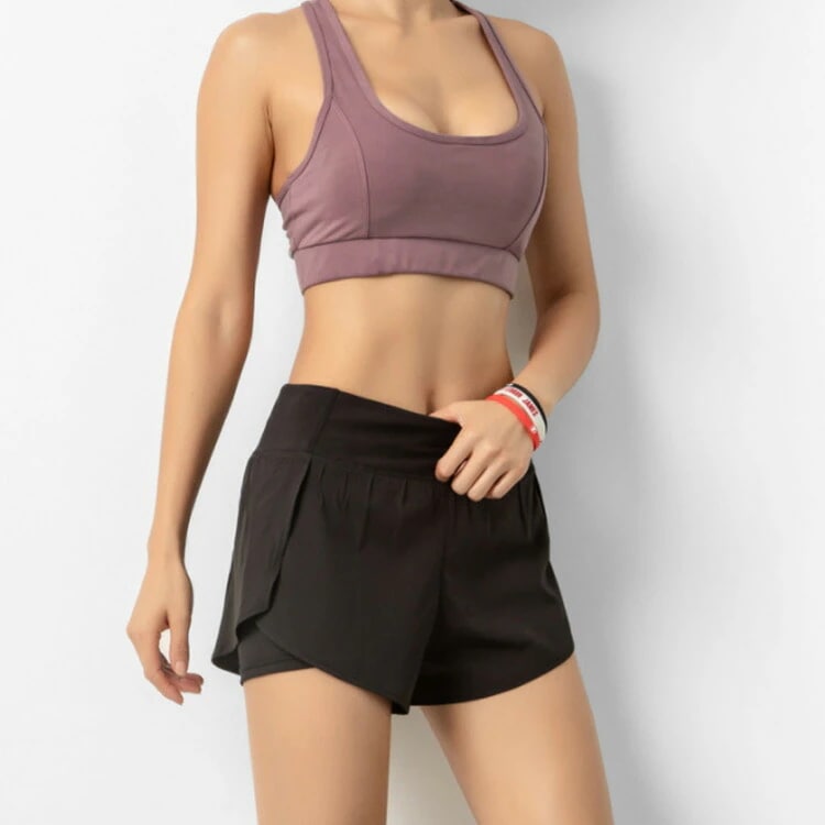 【20点セット】【送料無料】ハイウエスト スポーツウェア 短パン ショートパンツ レディース 吸汗 速乾 アウトドア ランニング テニス ゴルフ インナーパンツ付き ヨガ 運動 イージーパンツ トレー