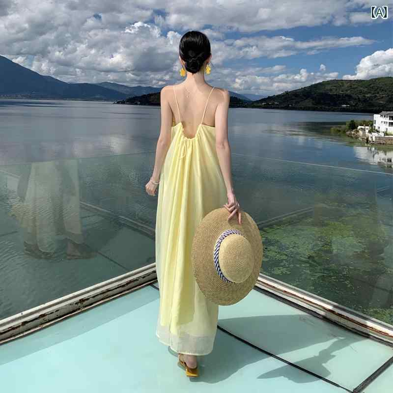 ワンピース レディース ロング スカート 海南 リゾート ビーチ スカート ドレス 大人かわいい おしゃれ きれいめ シンブル ワンピース レディース ロング スカート 海南 リゾート ビーチ スカート ドレス 大人かわいい おしゃれ きれいめ シンブル