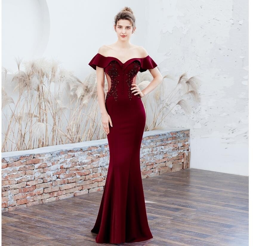 マーメイドドレス ロングドレス カラードレス 演奏会 Long dress オフショルダー 上品 セクシー ウエディングドレス 結婚式 二次会 舞台用 披露宴 演奏会 発表会 ピアノ 大きいサイズ イ
