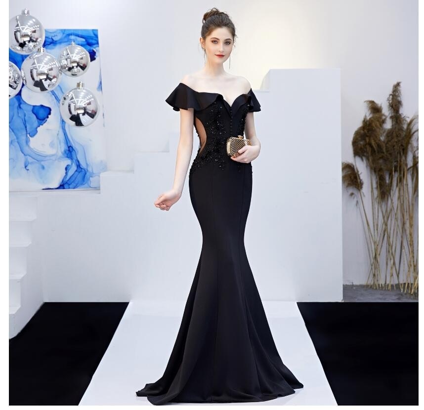 マーメイドドレス ロングドレス カラードレス 演奏会 Long dress オフショルダー 上品 セクシー ウエディングドレス 結婚式 二次会 舞台用 披露宴 演奏会 発表会 ピアノ 大きいサイズ イ
