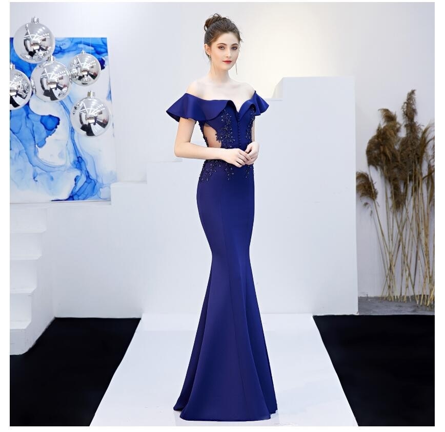 マーメイドドレス ロングドレス カラードレス 演奏会 Long dress オフショルダー 上品 セクシー ウエディングドレス 結婚式 二次会 舞台用 披露宴 演奏会 発表会 ピアノ 大きいサイズ イ