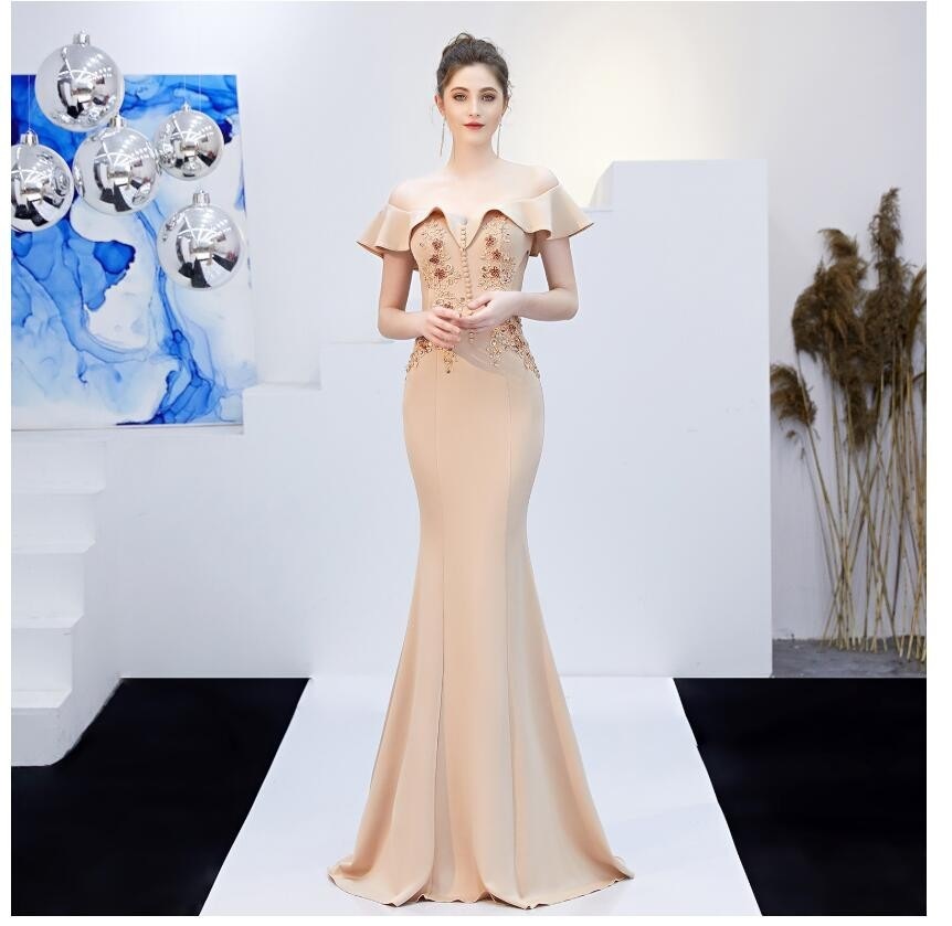 マーメイドドレス ロングドレス カラードレス 演奏会 Long dress オフショルダー 上品 セクシー ウエディングドレス 結婚式 二次会 舞台用 披露宴 演奏会 発表会 ピアノ 大きいサイズ イ
