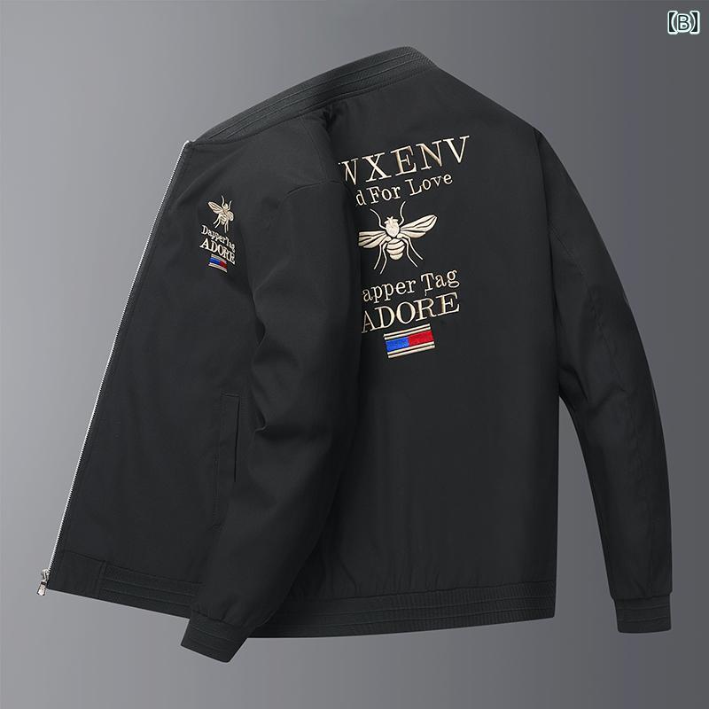 メンズ ファッション ベースボール ジャケット 春秋 スリム スタンドカラー 刺繍 鶴 ジャケット メンズ ファッション ベースボール ジャケット 春秋 スリム スタンドカラー 刺繍 鶴 ジャケット