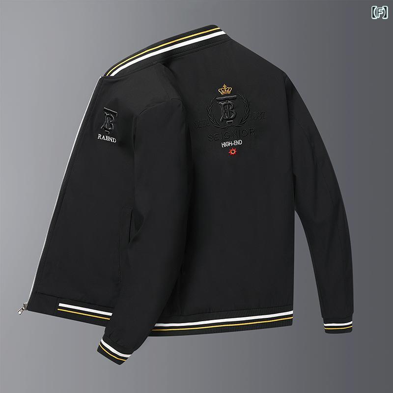 メンズ ファッション ベースボール ジャケット 春秋 スリム スタンドカラー 刺繍 鶴 ジャケット メンズ ファッション ベースボール ジャケット 春秋 スリム スタンドカラー 刺繍 鶴 ジャケット