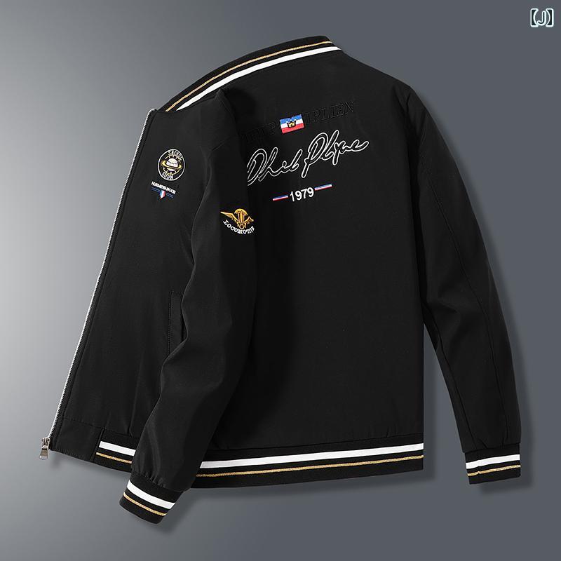 メンズ ファッション ベースボール ジャケット 春秋 スリム スタンドカラー 刺繍 鶴 ジャケット メンズ ファッション ベースボール ジャケット 春秋 スリム スタンドカラー 刺繍 鶴 ジャケット