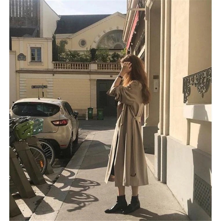 Chio2ndスプリングコートトレンチコートレディース春秋ロングAラインベルト付きオシャレ着痩せアウター韓国風通勤オシャレOL2030