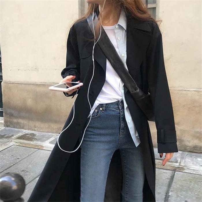 Chio2ndスプリングコートトレンチコートレディース春秋ロングAラインベルト付きオシャレ着痩せアウター韓国風通勤オシャレOL2030