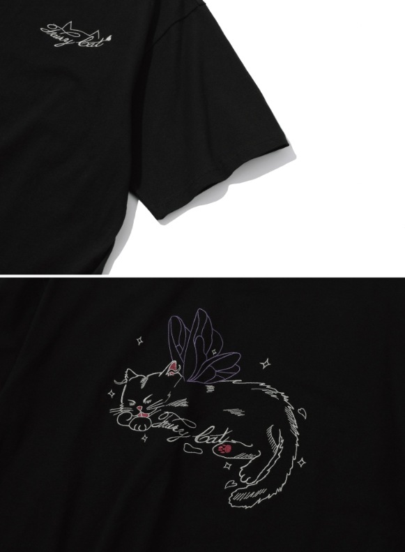 【CPGN STUDIO】24SS★ Fairy Cat Embroidery Short Sleeve Tee CPGN STUDIO】 Fairy Cat Embroidery Short Sleeve Tee Tシャツ