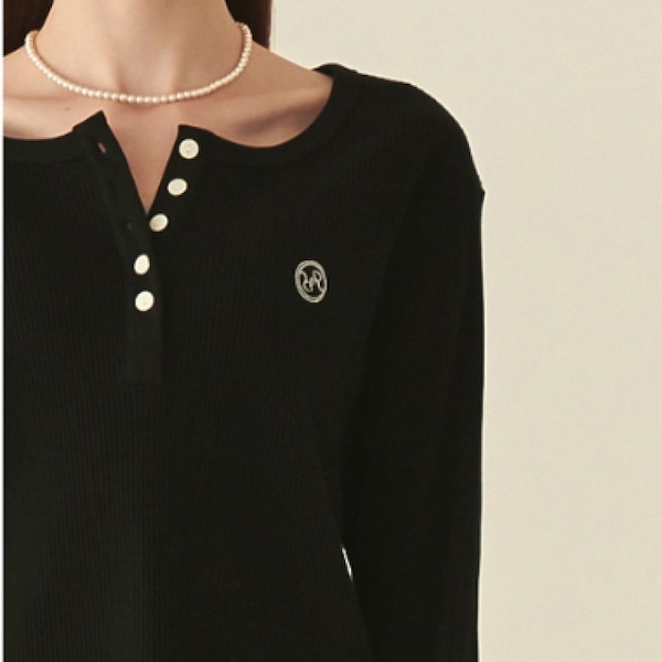 Qoo10 ロンロン RONRON ヘンリーネック長袖 無地