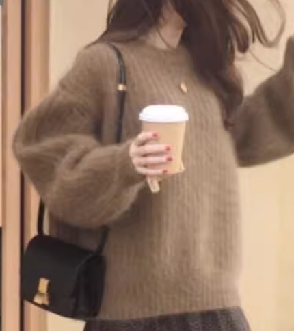 レディース トップス セーター プルオーバー 長袖 ラウンドネック もこもこ ふわふわかわいい 大人可愛い きれいめ シンプル カジュアル 上品 おしゃれ かっこいい レトロ こなれ感 個性的