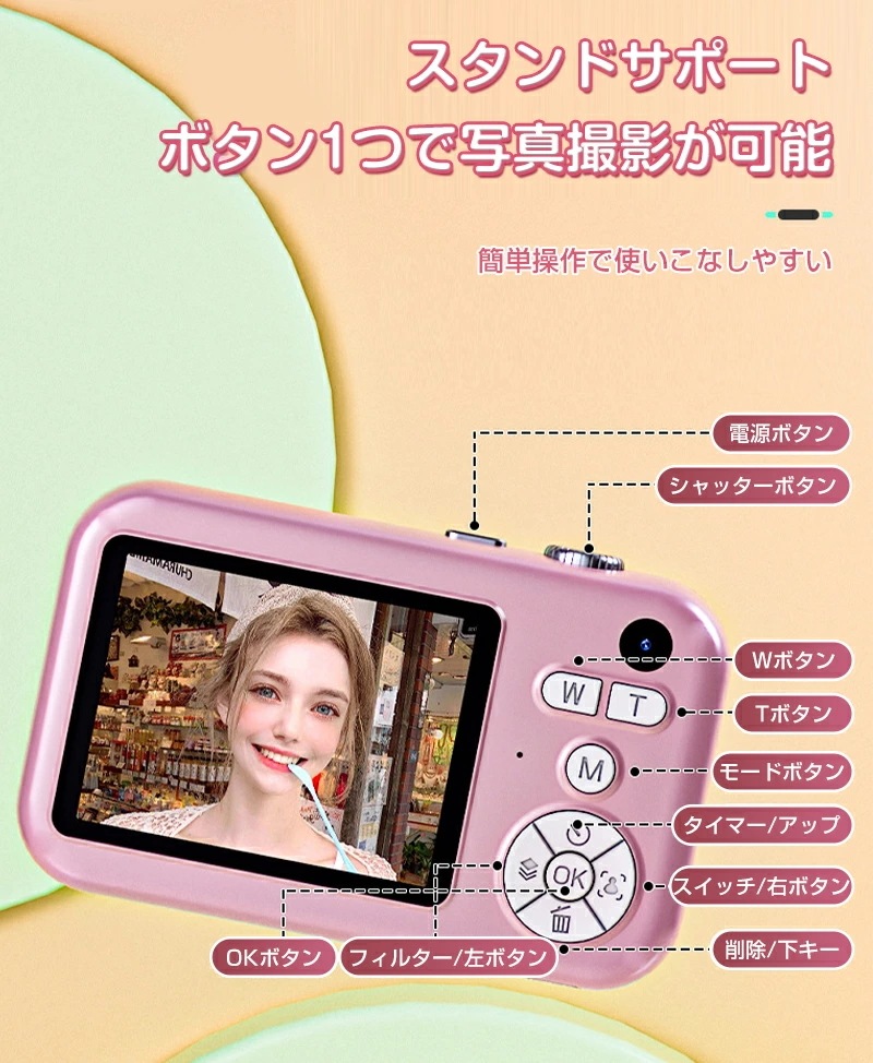 デジタルカメラ 4800万画素 1080p 16倍ズーム 前後カメラ デジカメ コンパクト 2.4インチ 自撮り タイマー撮影 軽量 小型 高解像度撮影 高精細ビデオ録画 ミニカメラ 修学旅行 学生 デジタルカメラ 4800万画素 1080p 16倍ズーム 前後カメラ デジカメ コンパクト 2.4インチ 自撮り タイマー撮影 軽量 小型 高解像度撮影 高精細ビデオ録画 ミニカメラ 修学旅行 学生