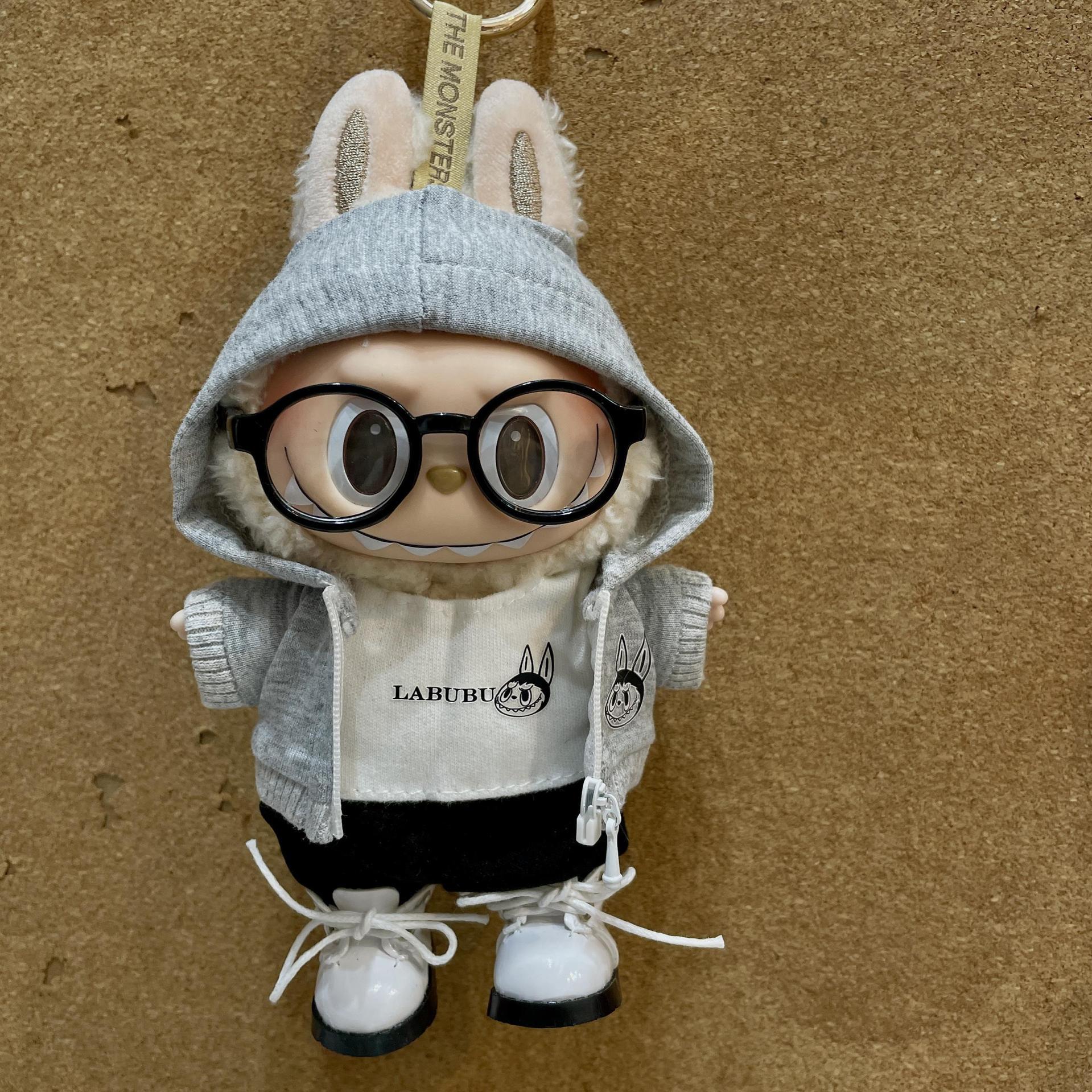 ラブブ服 17cm ハートビートマカロンビニールフェイスラブブ野球スーツドレスアップ