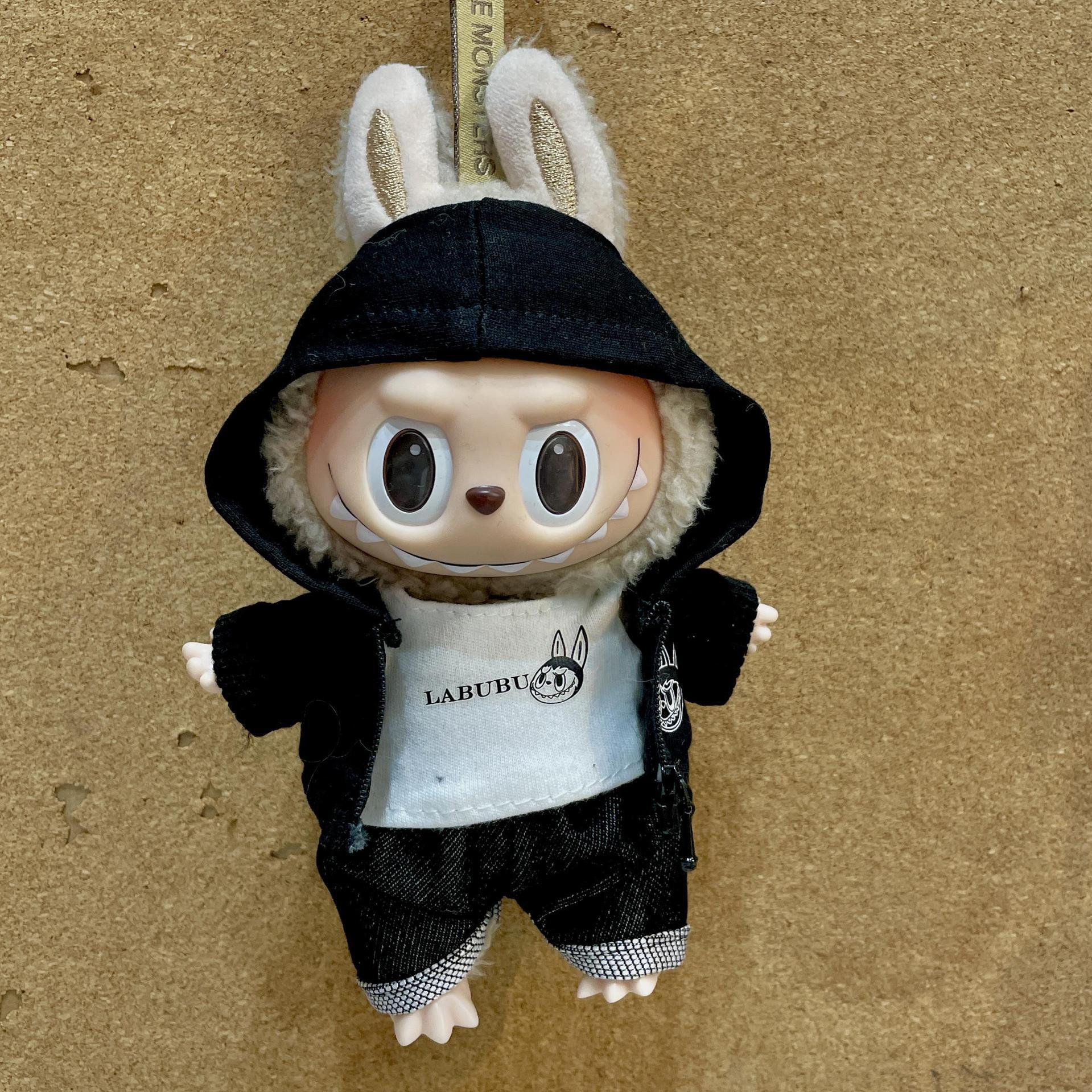 ラブブ服 17cm ハートビートマカロンビニールフェイスラブブ野球スーツドレスアップ