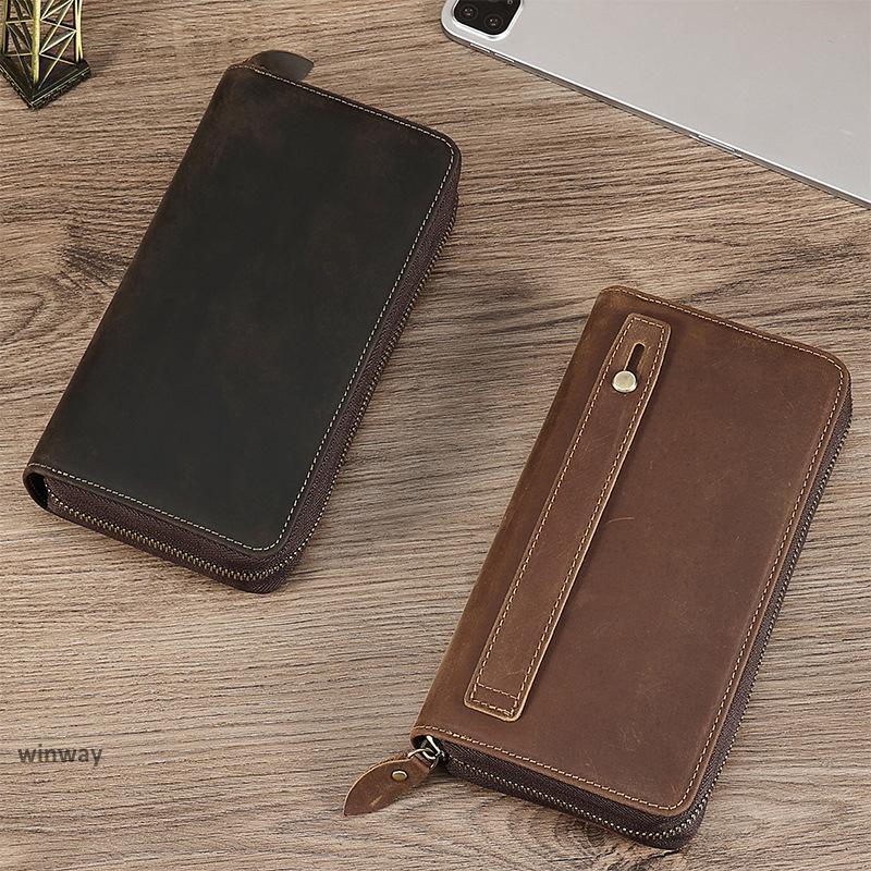 セカンドバッグ 本革 メンズ 大容量 ラウンド 長財布 レザー ロングウォレット ビジネス財布 2室 スマホパスポートなど対応 セカンドバッグ 本革 メンズ 大容量 ラウンド 長財布 レザー ロングウォレット ビジネス財布 2室 スマホパスポートなど対応