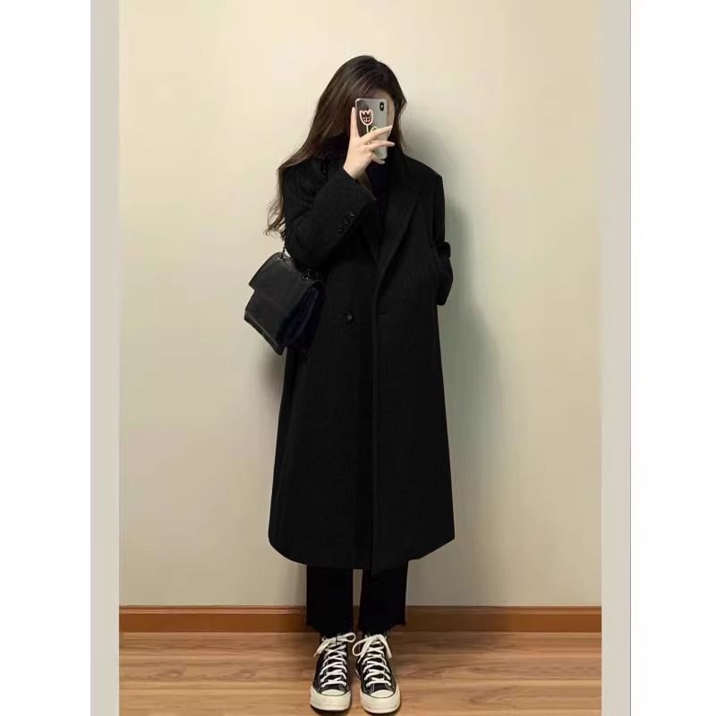 ラシャコート 秋冬新しい セミロング チェスターコート 高級感 厚手 レディースアウター 体型カバー ロングコート ラシャコート 秋冬新しい セミロング チェスターコート 高級感 厚手 レディースアウター 体型カバー ロングコート