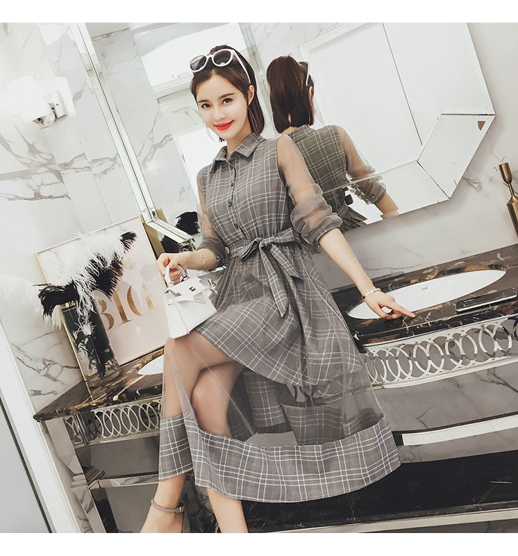 A1038.シースルー襟付きフレアドレス(グレー)2019 春夏 sale 春夏 sale ワンピース 長袖 エレガント お呼ばれ パーティー 結婚式 披露宴 女子会 レストラン デート A1038.シースルー襟付きフレアドレス(グレー)2019 春夏 sale 春夏 sale ワンピース 長袖 エレガント お呼ばれ パーティー 結婚式 披露宴 女子会 レストラン デート