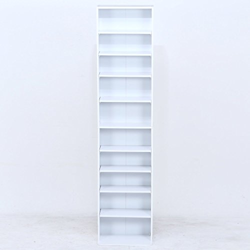 色:ホワイト 不二貿易 本棚 CD&DVDラック 10段 幅42*奥行19*28*高さ180cm ホ 色:ホワイト 不二貿易 本棚 CD&DVDラック 10段 幅42*奥行19*28*高さ180cm ホ