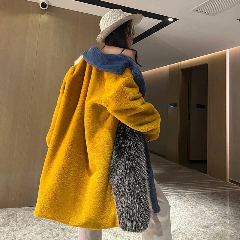【急速出荷】AWアウター韓国ファッション 秋冬 エコファー コート ふわふわ モコモココート ボアパーカー レディース 冬アウター モコモコ 防寒可愛い 膝下丈 肌触り良く 柔らい おしゃれ 大人