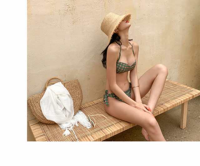 【急速出荷!】ホルターネック ビキニ 水着 レディース 紐ビキニ セパレート 胸元 谷間 谷間魅せ 盛れる セット 上下セット 2点セット ツーピース 可愛