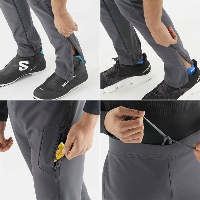 メンズ クロスウォーム ソフトシェル アウトドアウェア トレーニング ロングパンツ 登山 トレラン 防風 保温 裏起毛 ランニング LC1956500