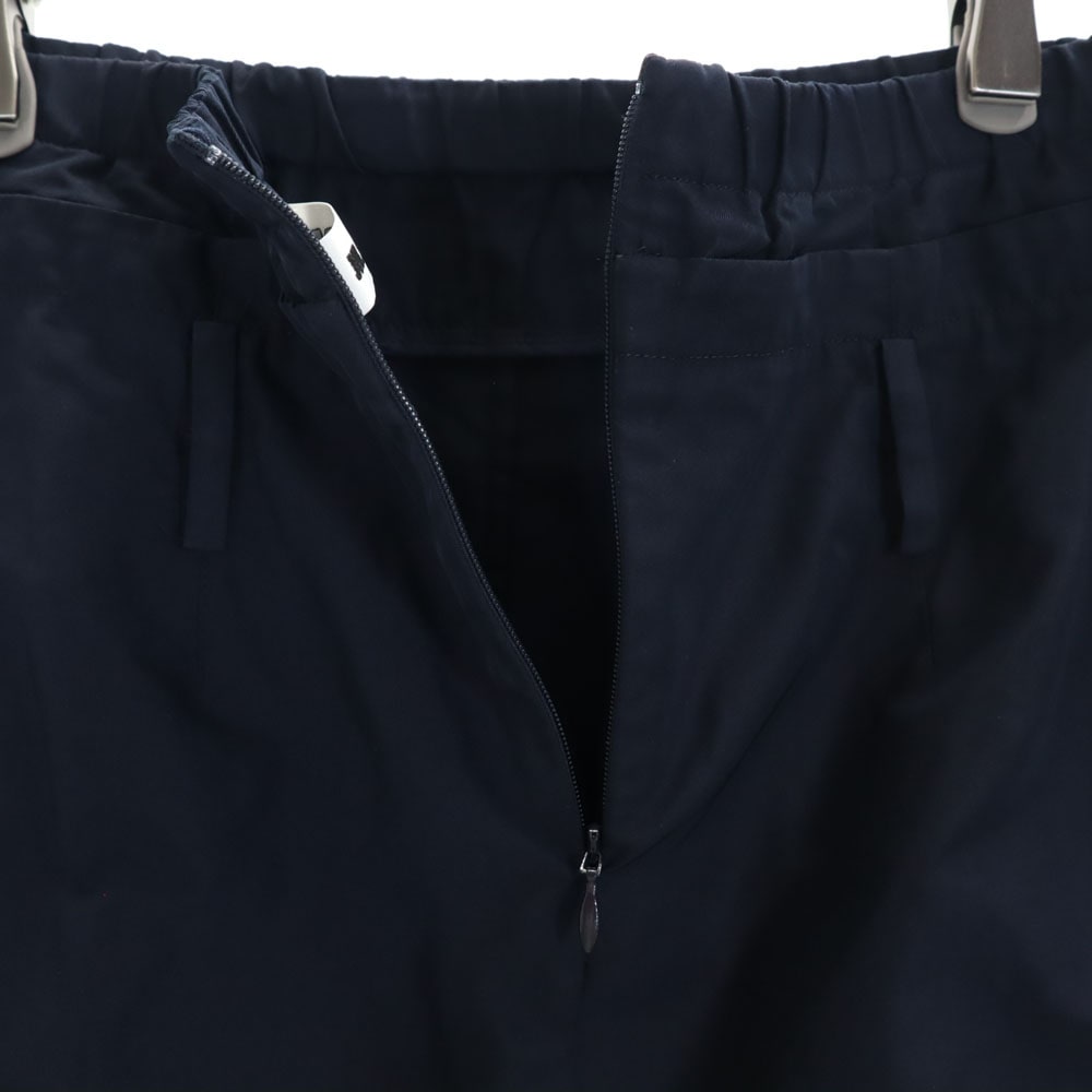 イタリア製 ミディ丈 スカート 32 ネイビー ウエストゴム レディース