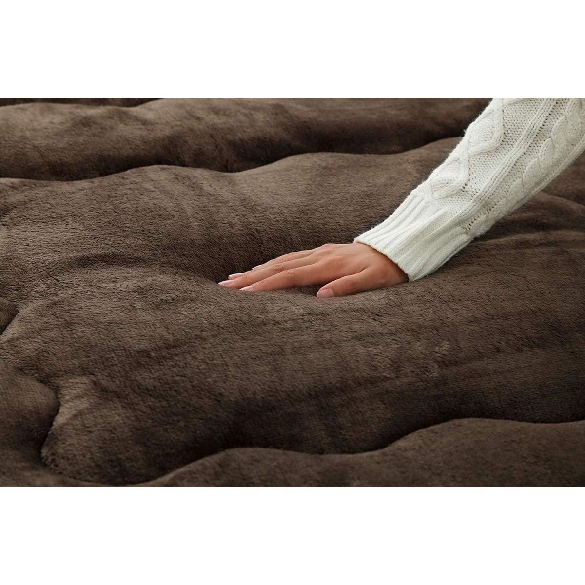【i】【代引不可】 イケヒコ ラグ こたつ敷布団 洗える 撥水 正方形 190×190cm ブラウン ふかふか 厚敷 極厚6層 【北海道・沖縄・離島不可】【代引不可/沖縄・