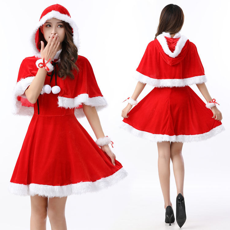 クリスマスコスチューム大人服女の子バニーガールセクシーコスダンスパーティーかわいいサンタコスチューム