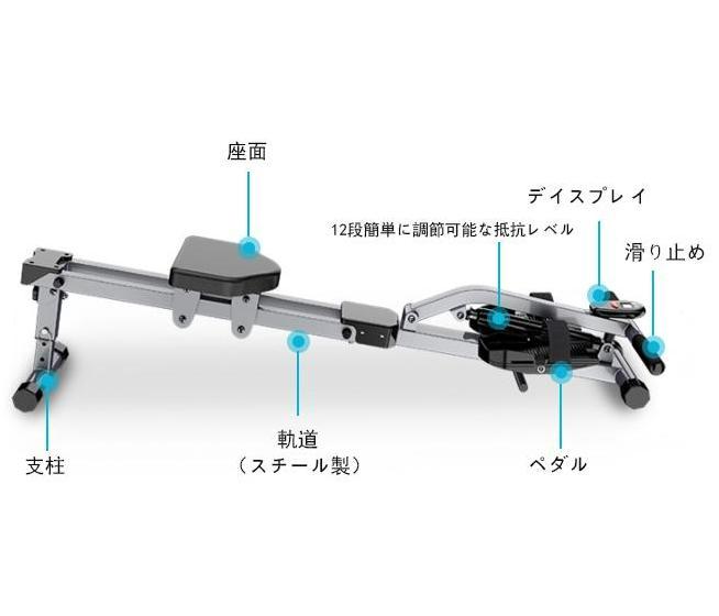 ローイングマシーン 耐荷重120KG 漕ぎ 運動 器具 全身 トレーニング 運動器具 運動マシン ダイエット 室内 筋トレ 鍛錬 減量筋肉トレーニング_2