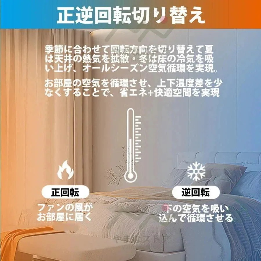 リモコン付 扇風機 50CM シーリングファンライト 風量6段階 北欧 led 6畳 軽量 洗面所 おしゃれ 薄型 新品換気扇 調光 サーキュレーター 照明器具 北欧 トイレ_5