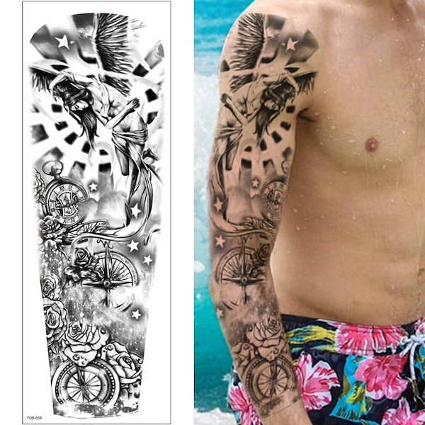 Qoo10] ロングフェイクタトゥーステッカー 1シー