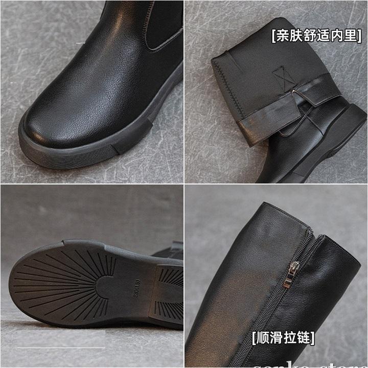 安心（迅速な出荷）ロングブーツ ブーツ レディース 本革 サイドジップ エンジニアブーツ 履きやすい ジョッキーブーツ 歩きやすい 長靴 ブーツ 大きいサイズ 婦人靴 疲れにくい_1