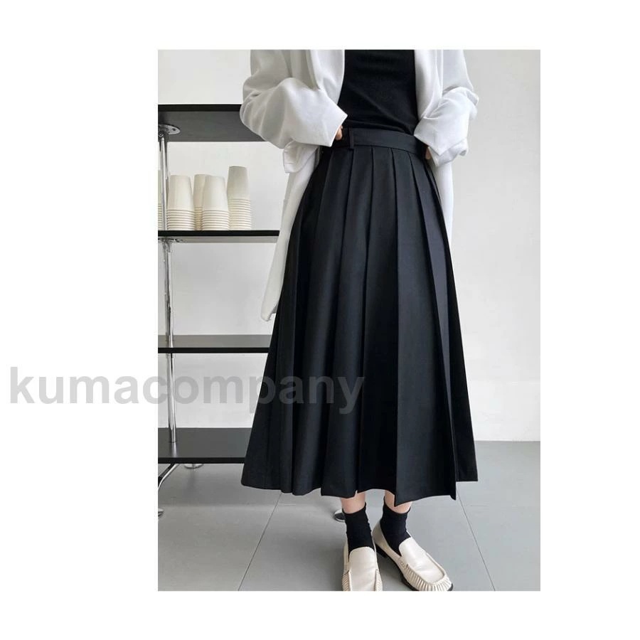 プリーツスカート レディース ロングスカート 無地 ミモレ丈 Aライン ファスナー付き ハイウエスト ゆったり シンプル 春秋