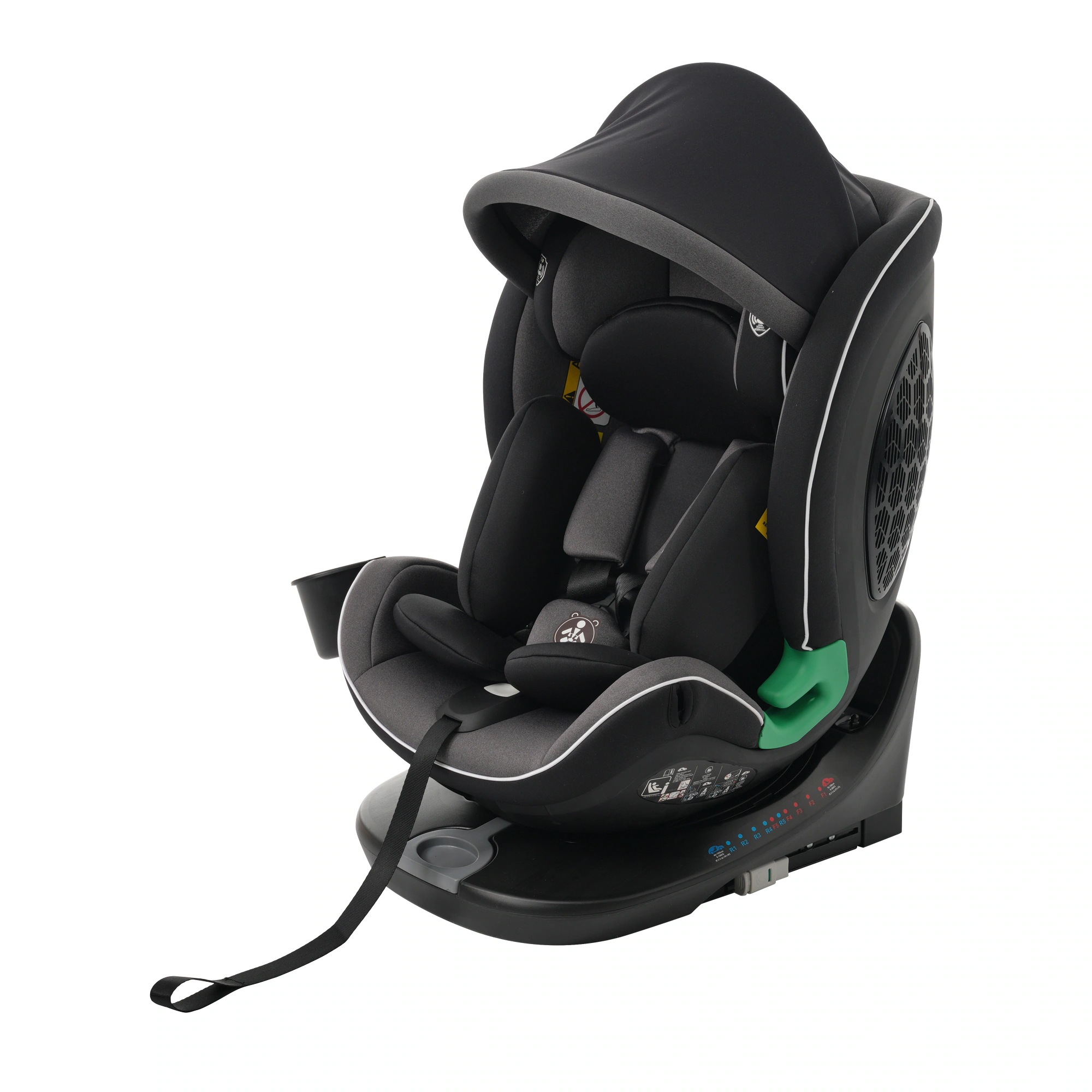 【国内発送Ｍ】1728【トップテザータイプ】チャイルドシート 新生児 ISOFIX 0歳～12歳 360度回転式 40～150cm ジュニアシート 調節可能 洗える キャノピー付き ベビーシート ドリ