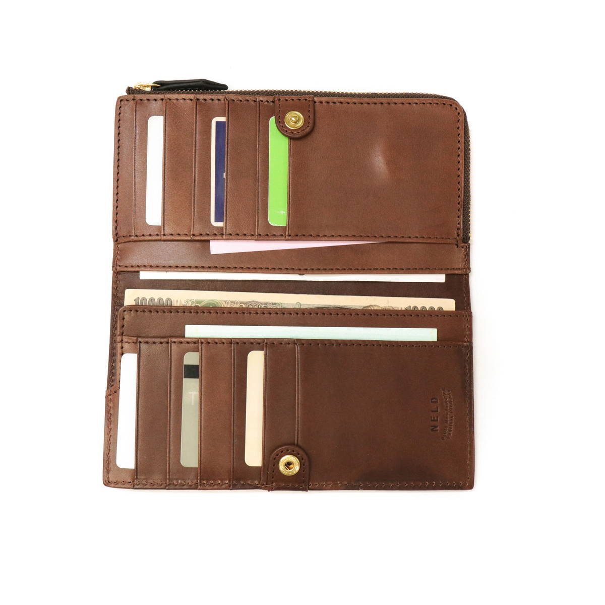 BAKU 長財布 小銭入れ 仕切り 本革 L字ファスナー 二つ折り メンズ レディース AN210 BAKU 長財布 小銭入れ 仕切り 本革 L字ファスナー 二つ折り メンズ レディース AN210