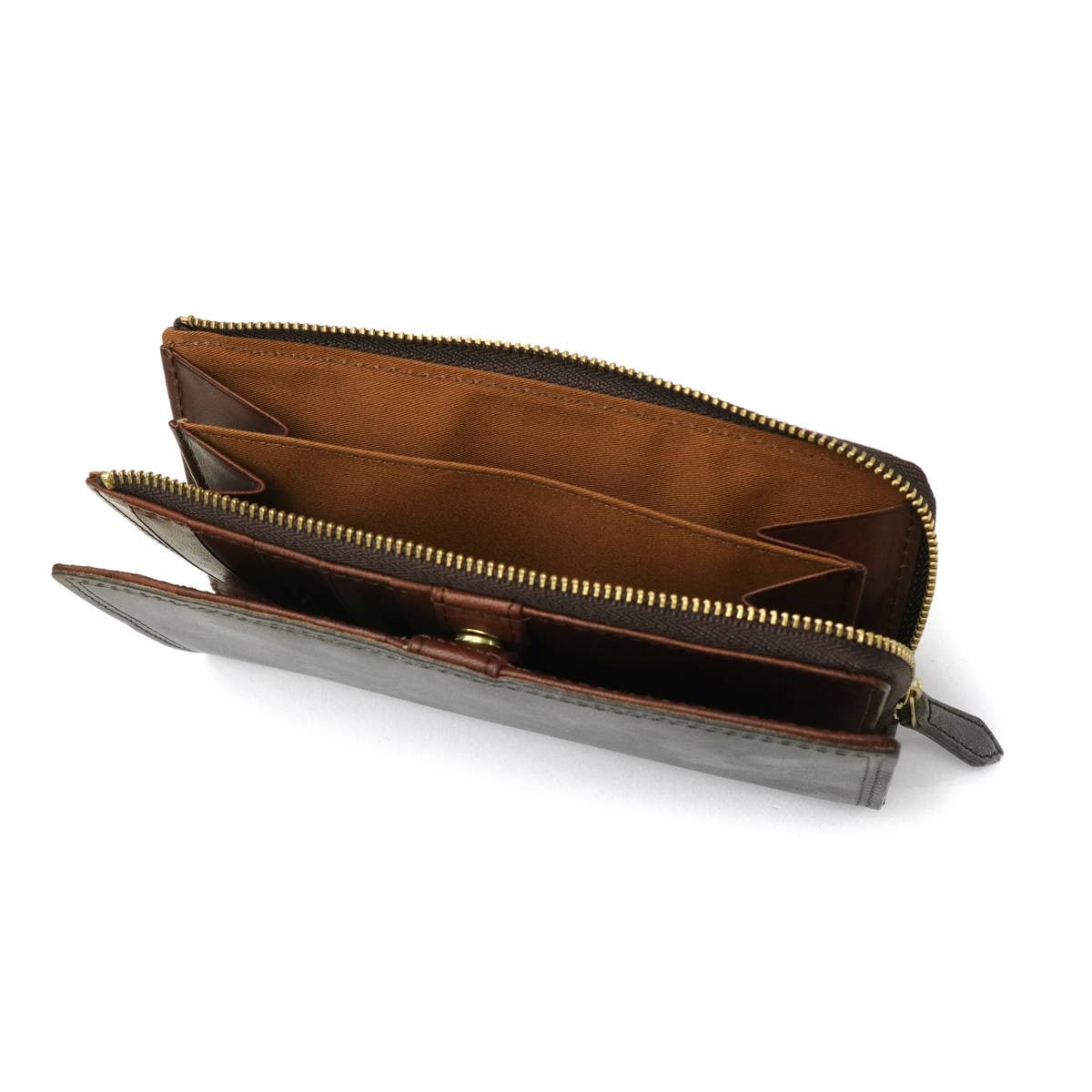 BAKU 長財布 小銭入れ 仕切り 本革 L字ファスナー 二つ折り メンズ レディース AN210 BAKU 長財布 小銭入れ 仕切り 本革 L字ファスナー 二つ折り メンズ レディース AN210