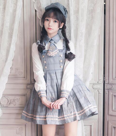 萌え可愛いロリータワンピース マント+ワンピース2点セット 春秋冬 イギリス学園風ロリータ長袖チェック柄 ワンピース マント ショートジャケット ネクタイ 刺繍 lolita 日常服 学園制服 コスプ 萌え可愛いロリータワンピース マント+ワンピース2点セット 春秋冬 イギリス学園風ロリータ長袖チェック柄 ワンピース マント ショートジャケット ネクタイ 刺繍 lolita 日常服 学園制服 コスプ