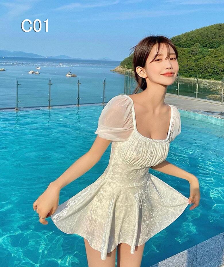 レディース 水着 女の子半袖 長袖 ワンピース バブルの袖 体型カバー ビキニ 水着 小胸 盛れる女子 太もも カバーアップ セクシー ビーチ スクール ショートパンツ一体型バックシャン 無地 海水