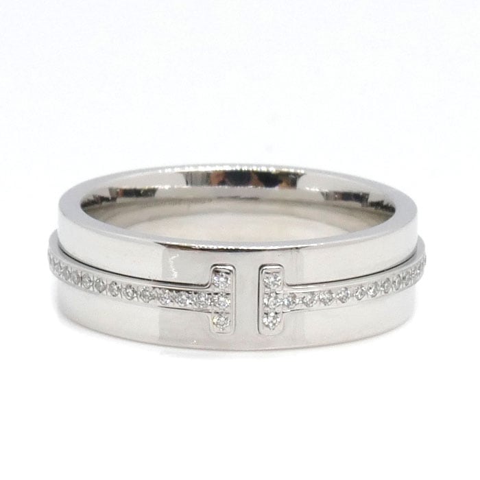 TIFFANY&Co. ティファニー K18WG ホワイトゴールド T TWO ワイド  