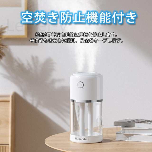 加湿器 大容量 超音波式 卓上 ライトナイト 600mL スチーム式加湿器 最大6h使用 自動停止機能 静音 加湿機 おしゃれ 省エネ 節電 エコ 湿度表示 乾燥対策 室内_5