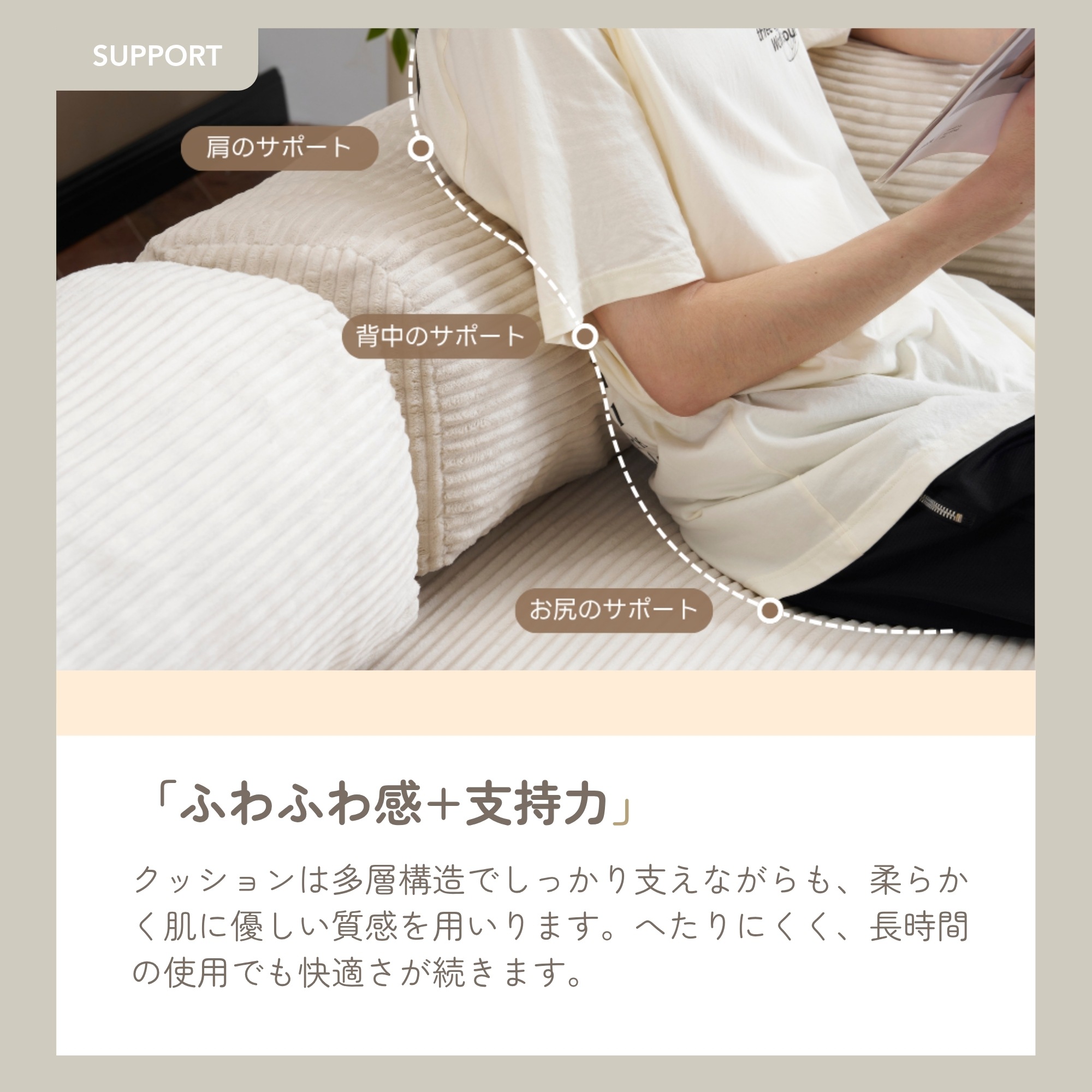 【国内発送】581【幅180cm】 ソファベッド 組立て不要 二人掛け 三人掛け フロアソファ コンパクト ローソファ 【二つに分けられるタイプ】 ソファー 1人暮らし 家庭用 マルチに使える クッシ_5