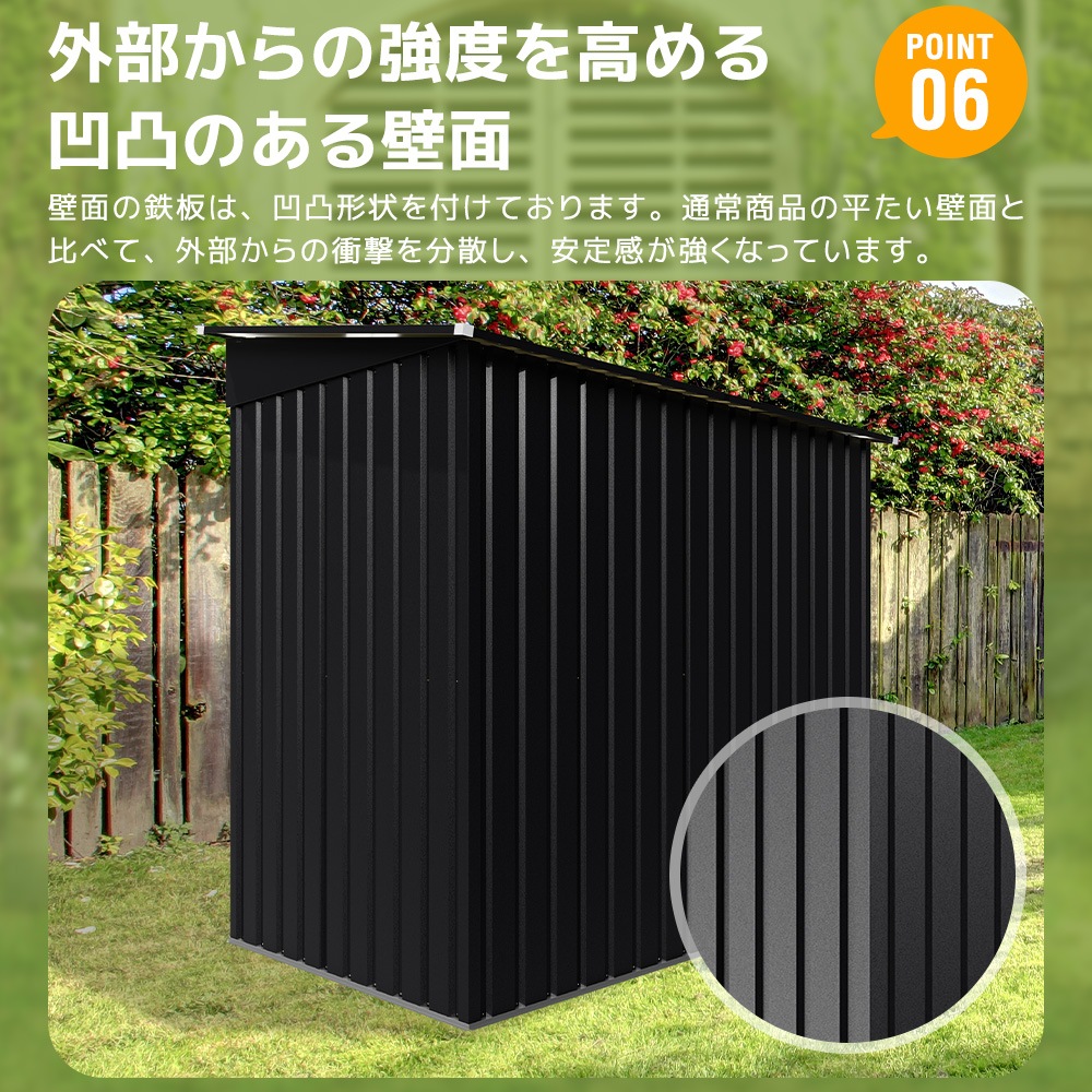 【国内発送】A 1718温室付き物置 屋外 大型 倉庫 大型物置 戸外収納庫 物置 防水/耐侯 収納可能 ガーデン/庭/田畑/農場 頑丈 大容量 スチール　引き戸　補強フレーム付き 換気口付き 床なし_8